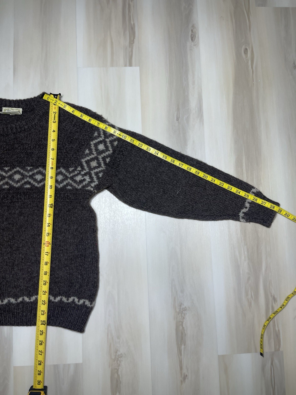 Vintage GAELTARRA Hand Loomed WoolSweater Size 42 (107cm) Brown & Cream Ireland