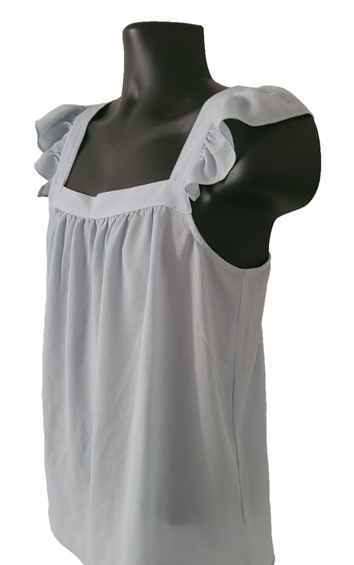 MICHAEL KORS Womens Top SIZE S Light Blue Square Neck Polyester Elastane