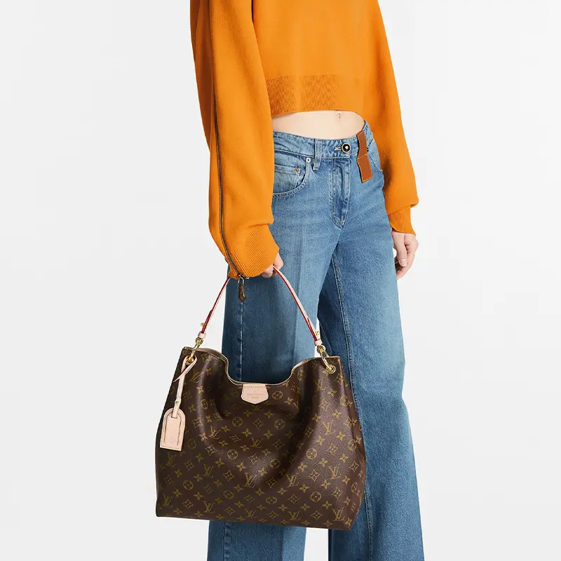 LOUIS VUITTON Gracefu Monogram Hobo Bag Tote Bag Handbag Women’s 16×5.5×13.7 in