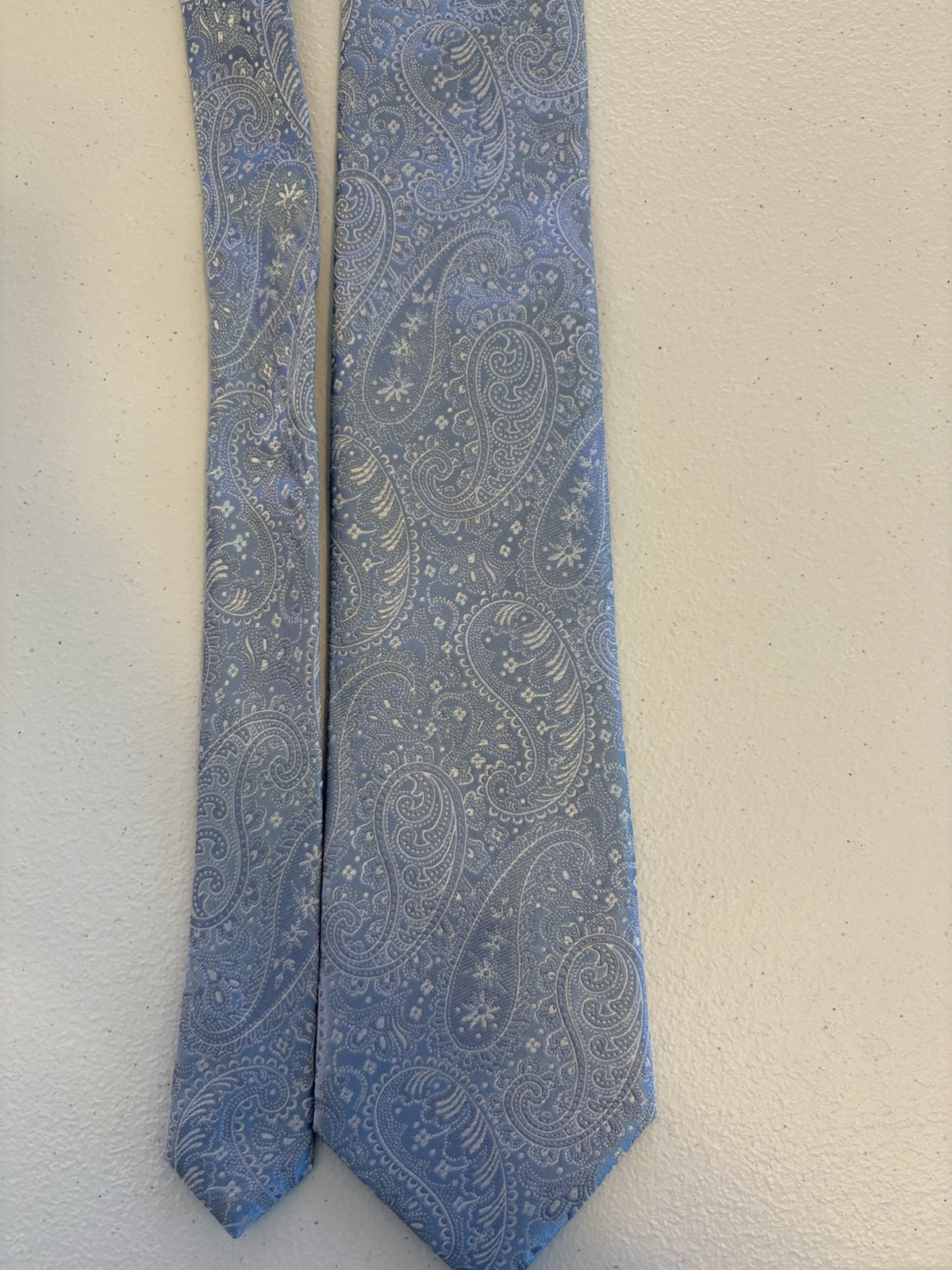 Zionetti Silk Light Blue Paisley Designer Men’s Tie Woven Classic 57-60″