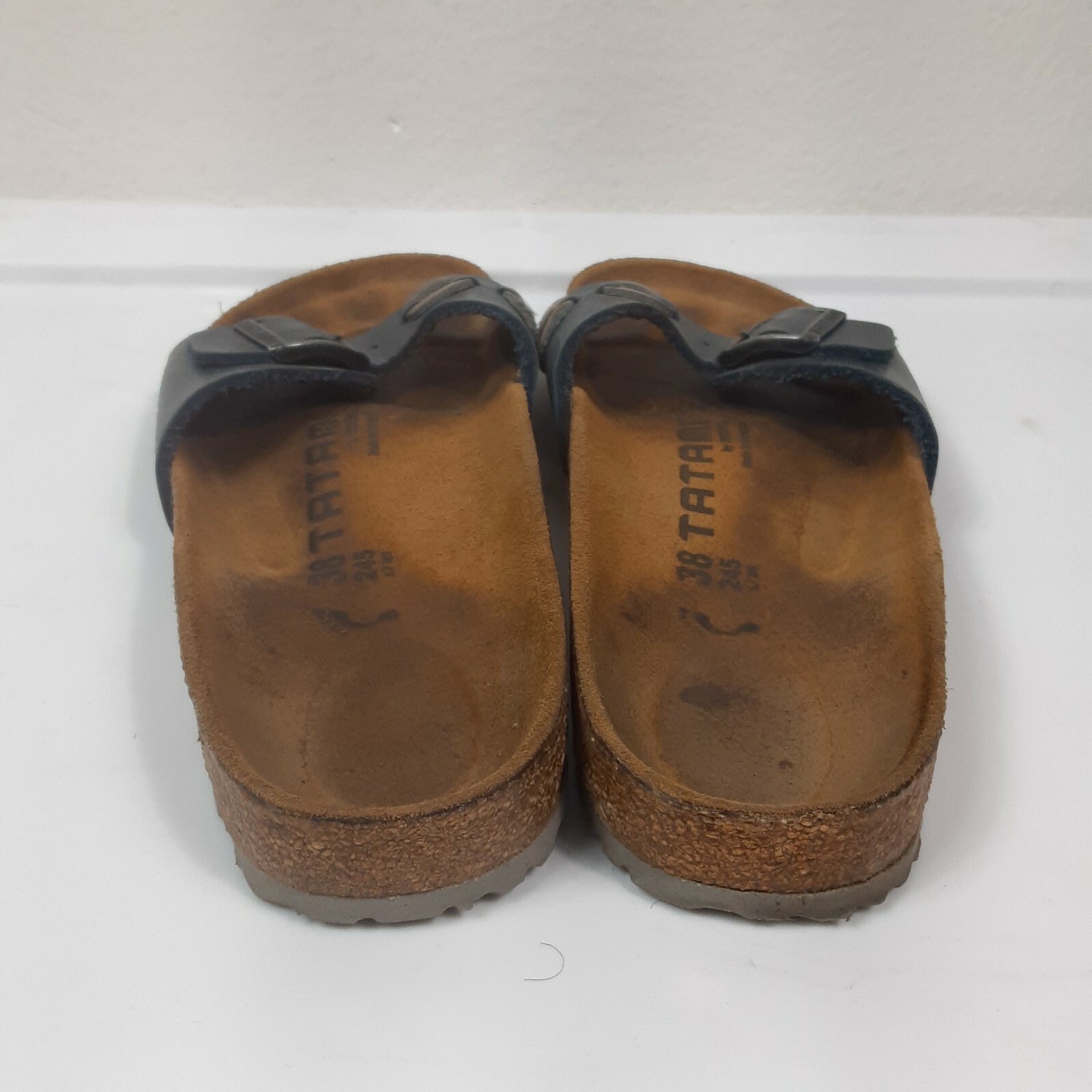 tatami birkenstock MADRID OILED LEATHER Sz 7 Blue Slippers Sandal slides