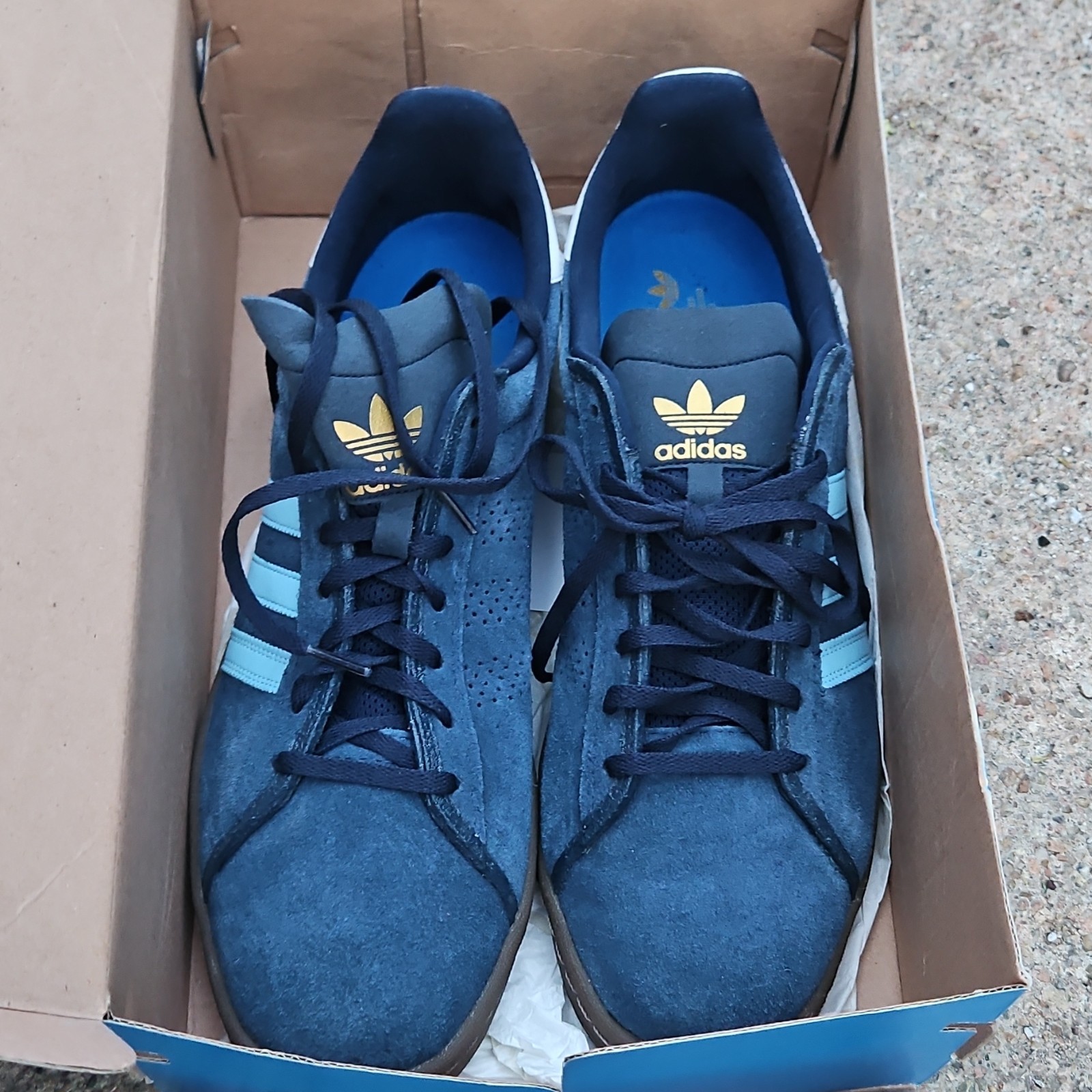 adidas Campus AS Q33110 Men’s Sneakers Navy Blue Suede Skateboarding Low Top