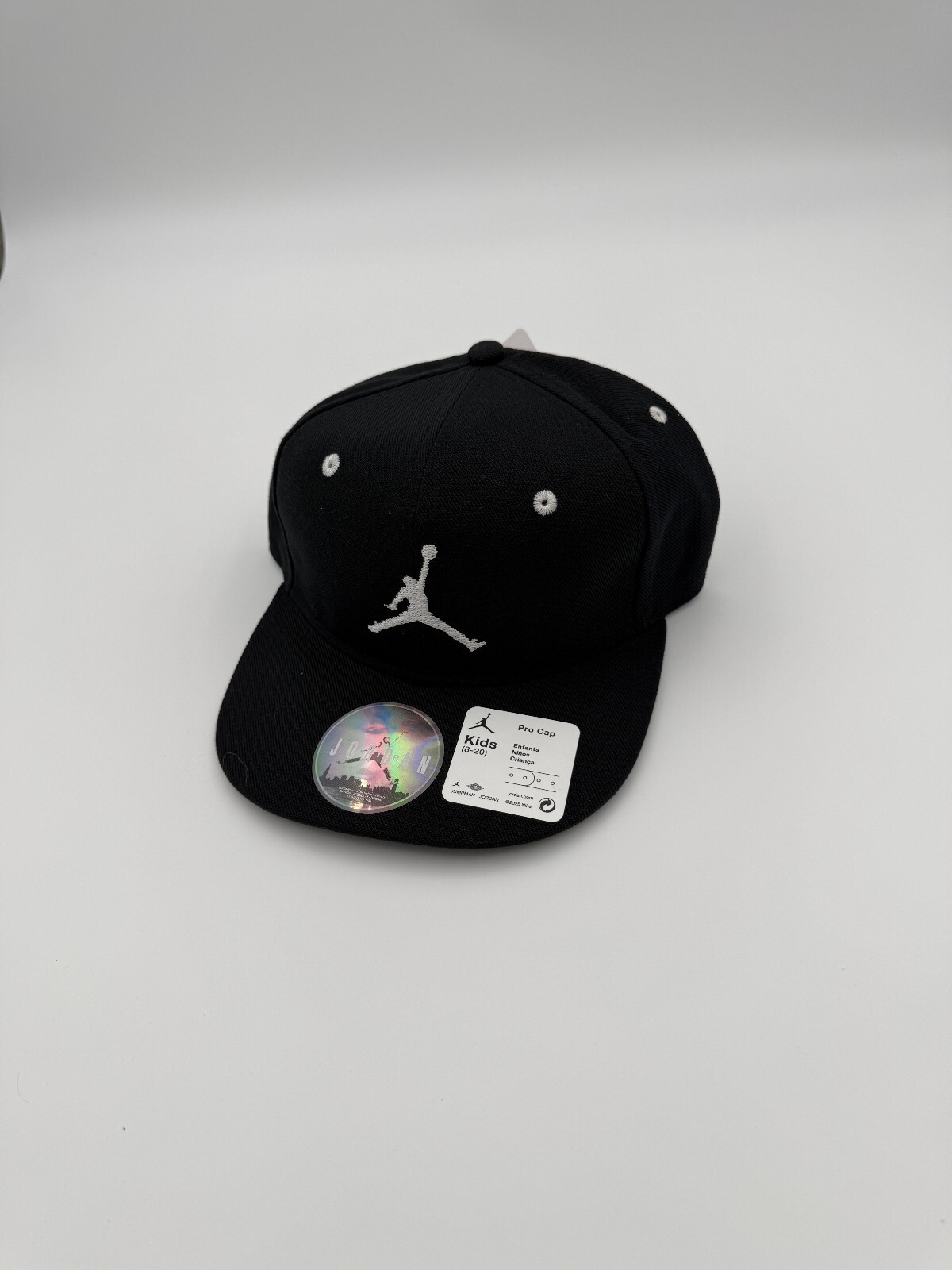 Jordan Jumpman Kids Pro Snapback Hat Black White Adjustable 8-20 NWT