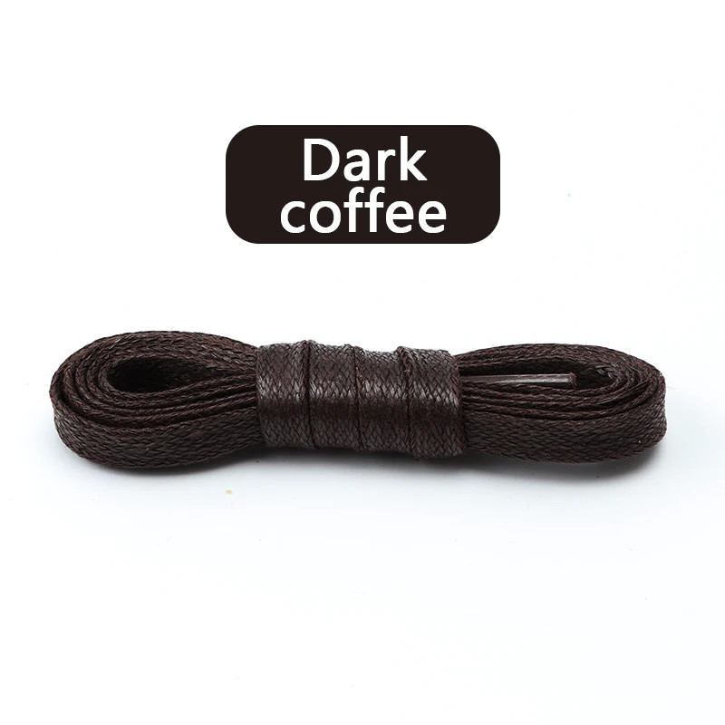 1 Pair Flat Shoelaces Waxed Cotton 0.8CM Width Waterproof Shoe Laces Unisex Boot