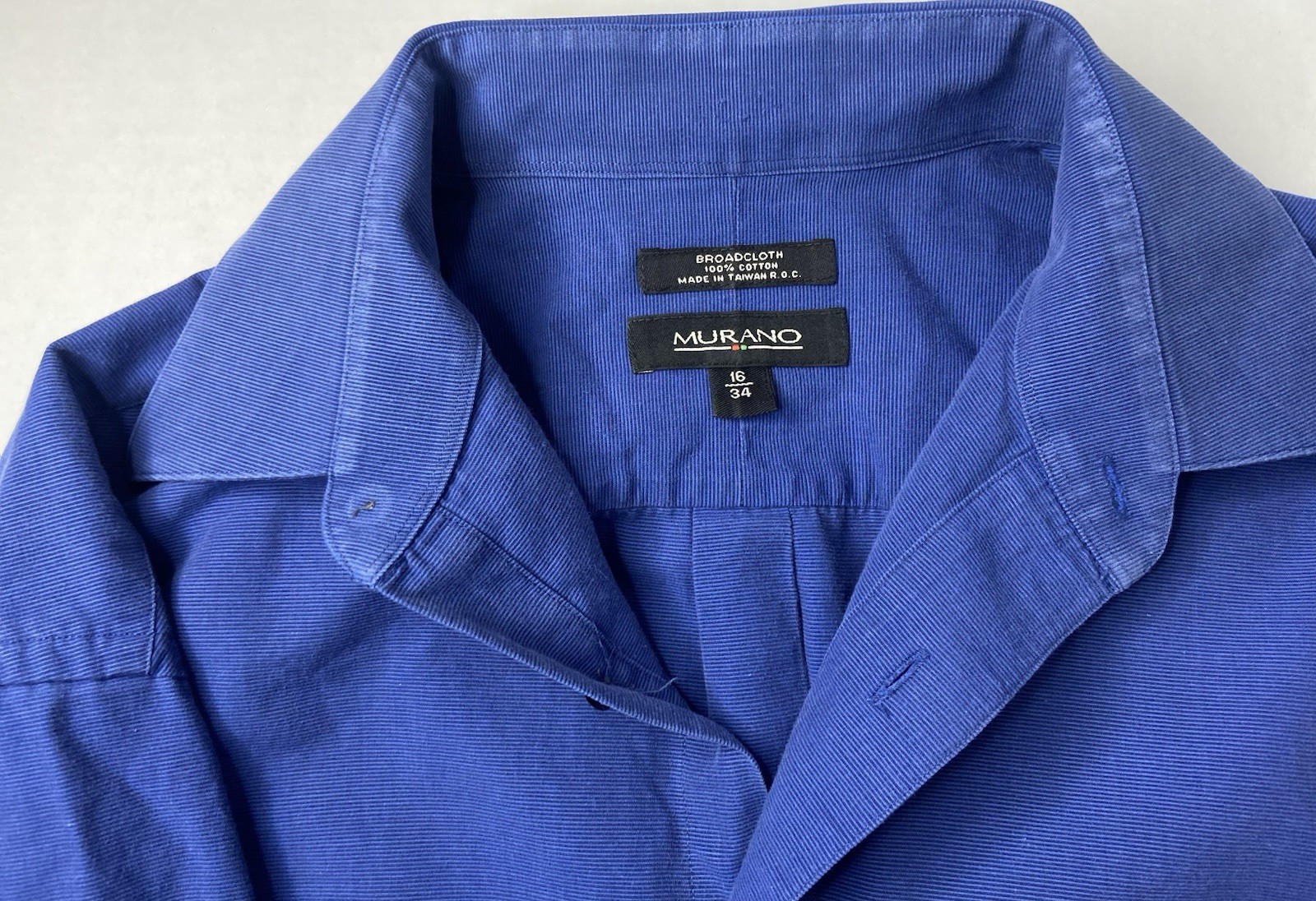 Blue Murano broadcloth cotton button-up dress shirt Size 16-34 Sleeve Length