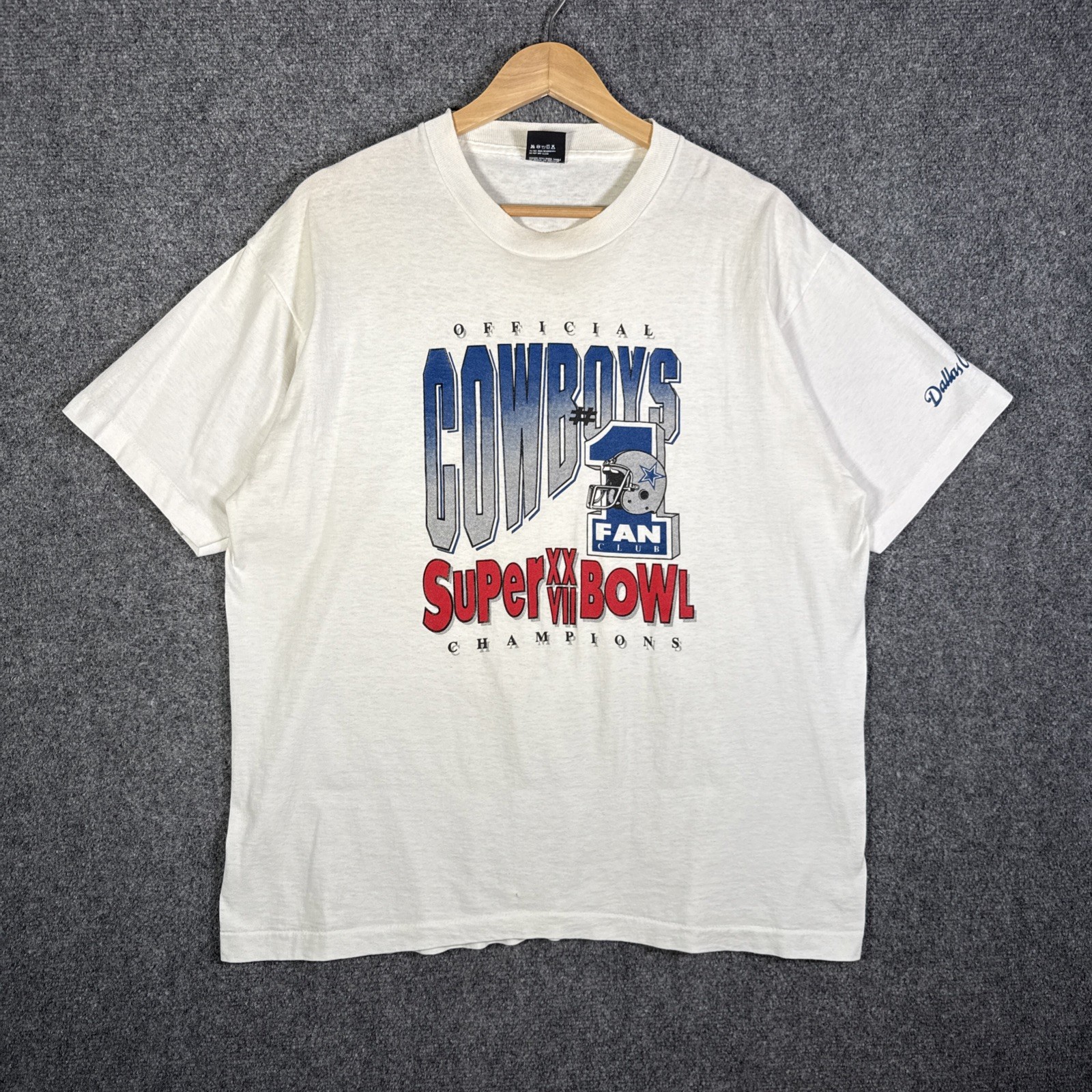 Vintage Dallas Cowboys Shirt Mens XL White 90s USA NFL Football Super Bowl XXVII