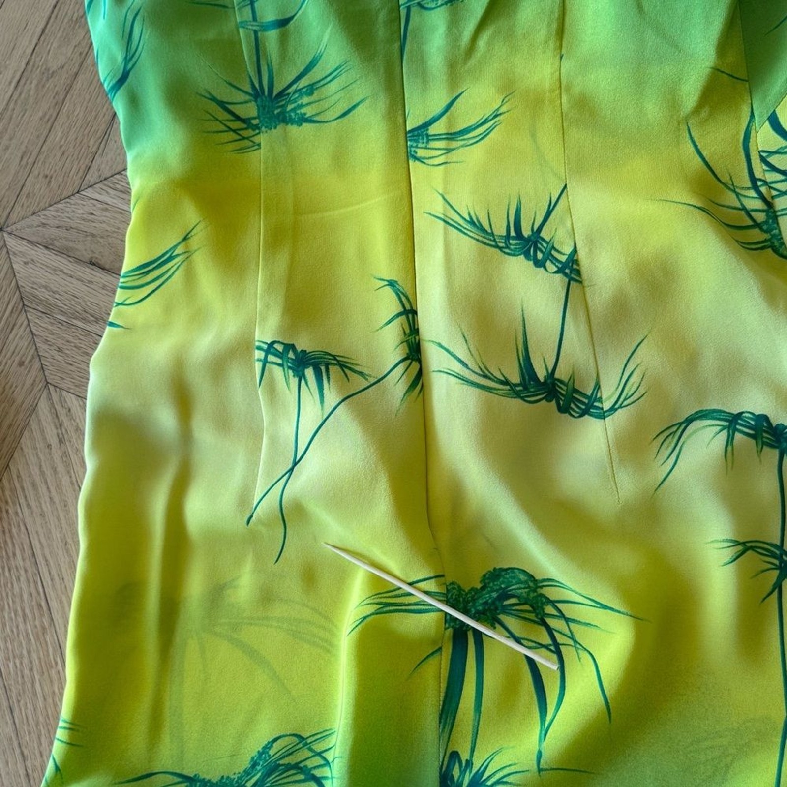Escada Silk Palm Print Ombré Dress 🏝️
