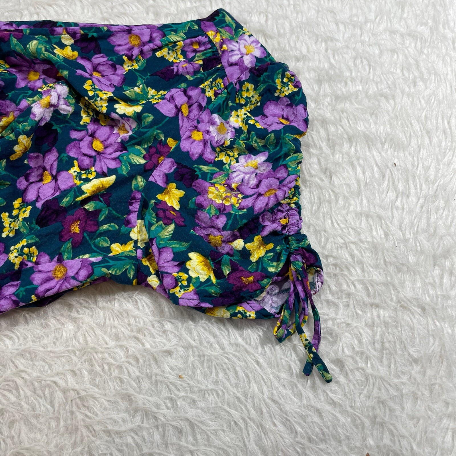 Happy X Nature Wrap Dress Size XL Womens Floral Short Sleeve J2