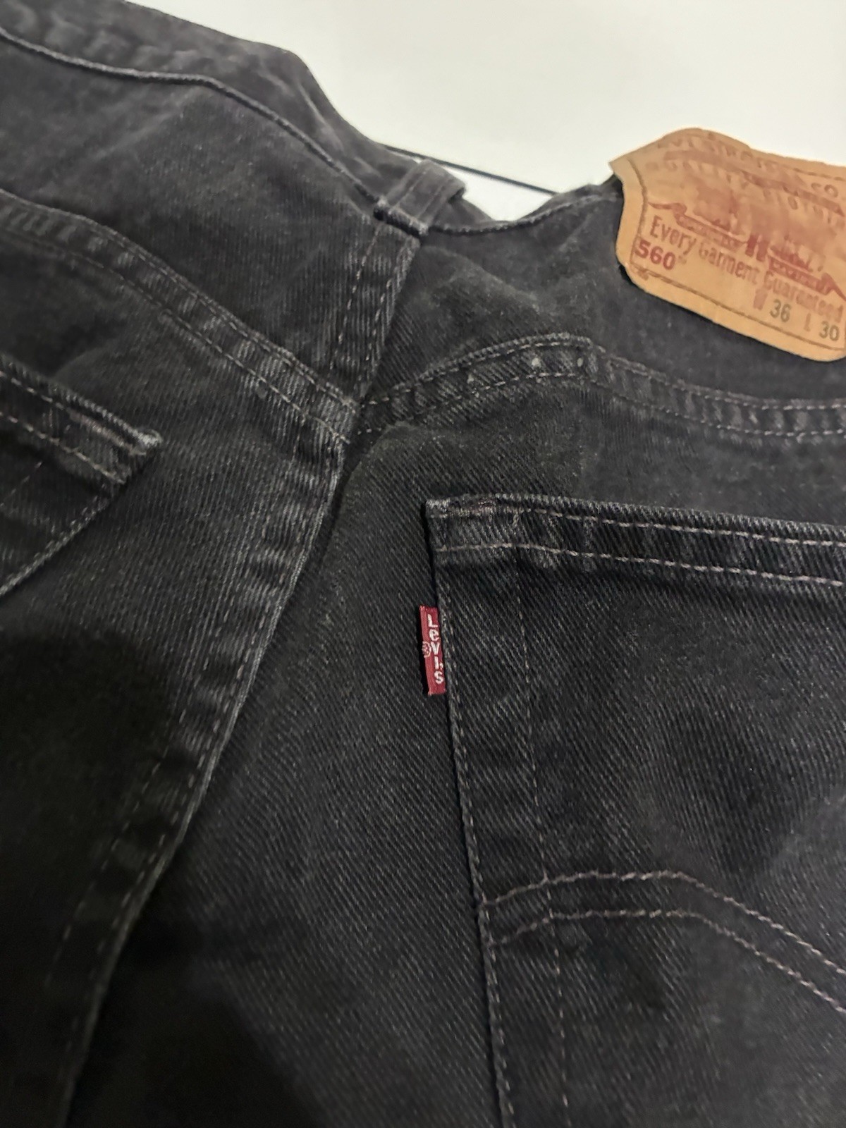 Vintage Levi’s 560 Jeans 36×30 Black Baggy Loose Tapered Skater Grunge Cyber Y2K
