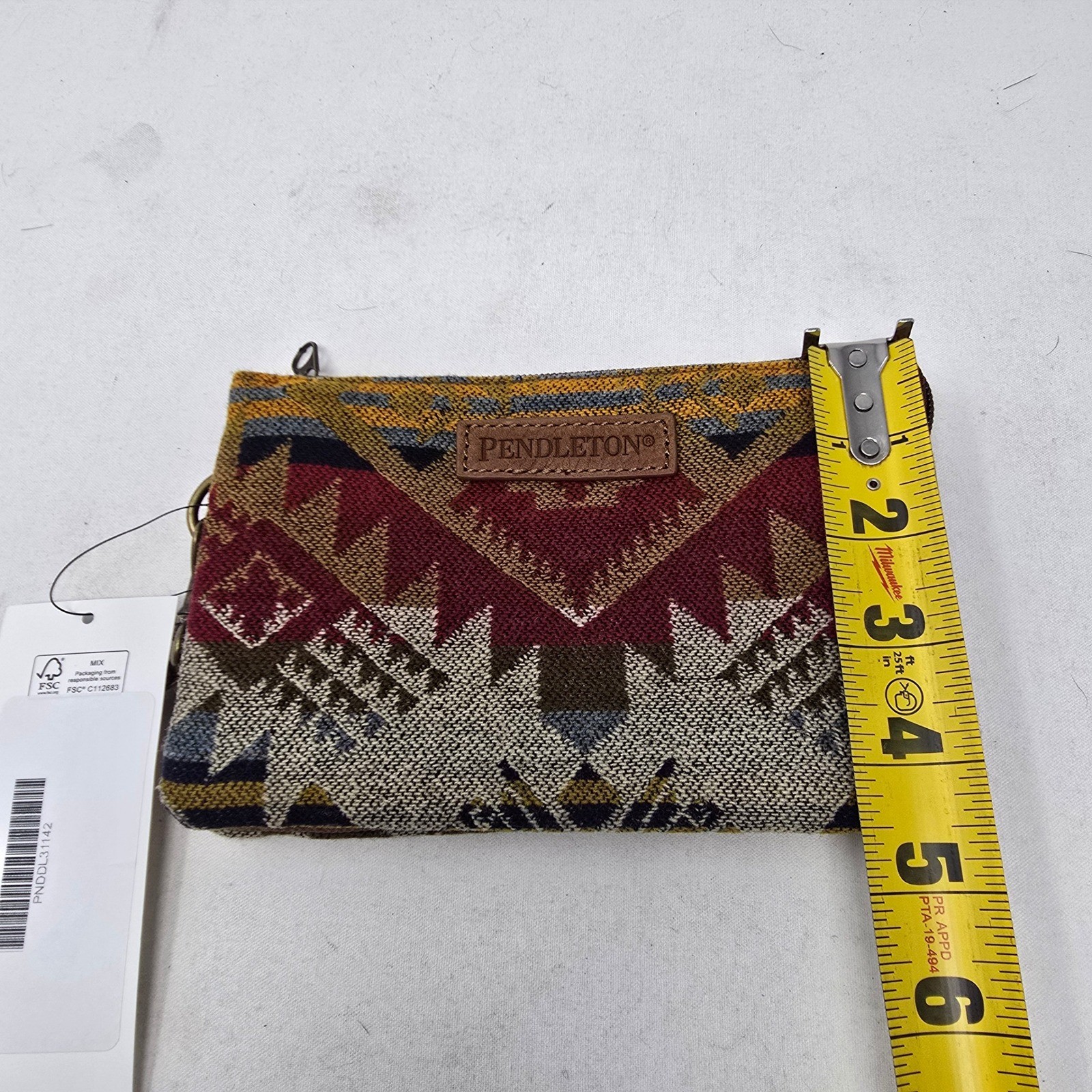 Pendleton Wristlet three pocket keeper Pouch Women Southwestern Wool Zip Clutch