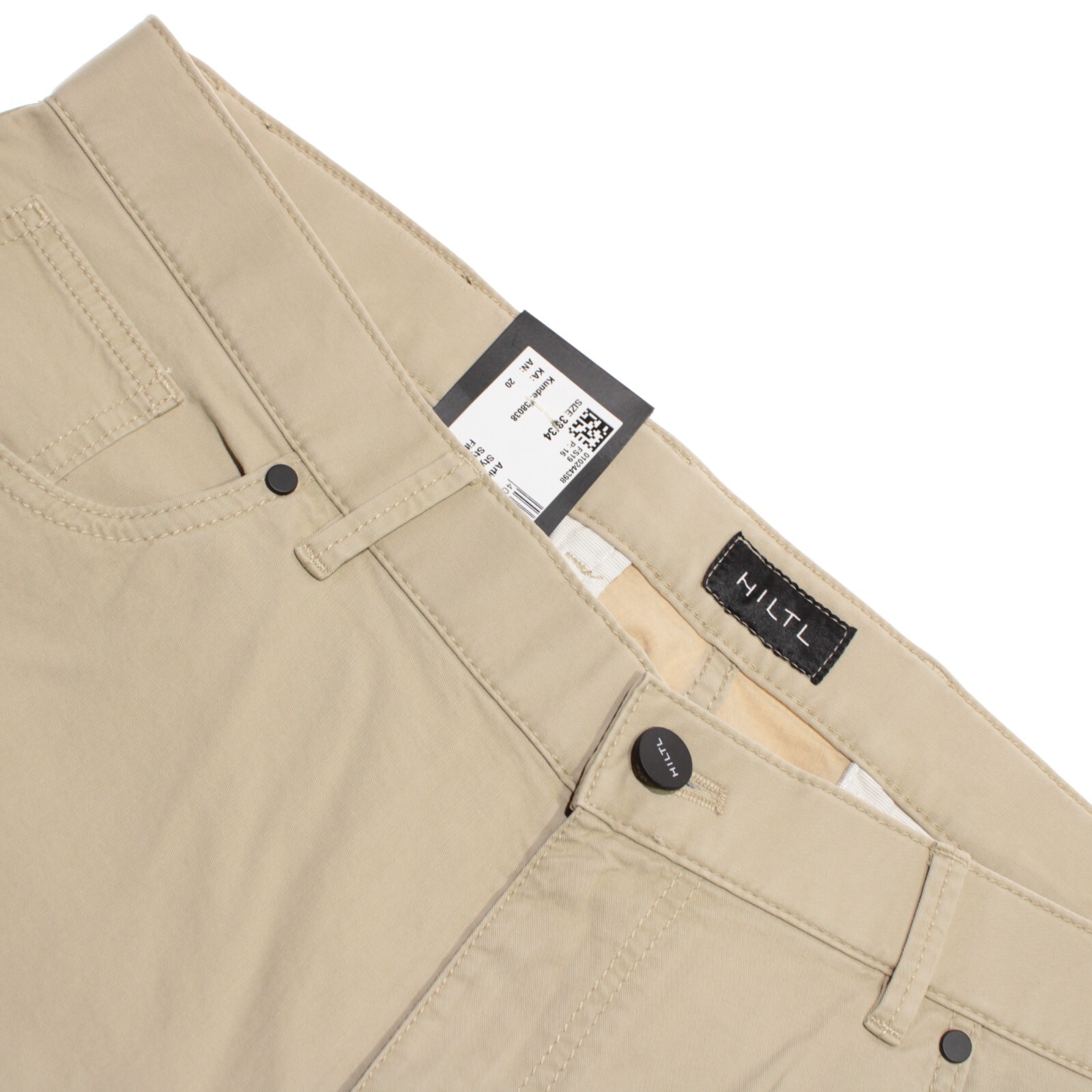 Hiltl NWD Cotton Blend 5 Pocket Jean Cut Pants Size ~40 US Seth In Solid Beige