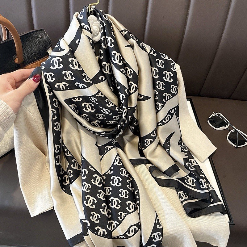 Luxury Silk Feel Scarf 180x90cm Soft Lightweight Wrap Shawl for Women’s