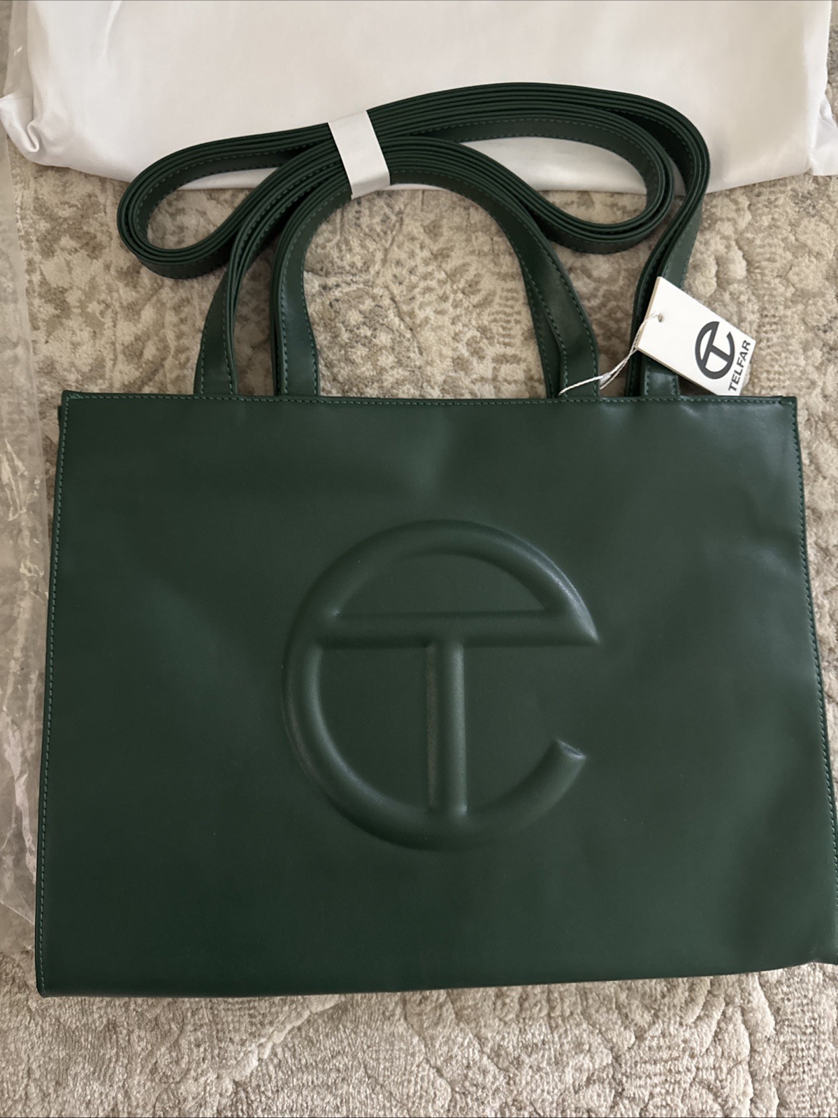 Telfar Medium Shopping Tote Bag Dark Olive Green New $202