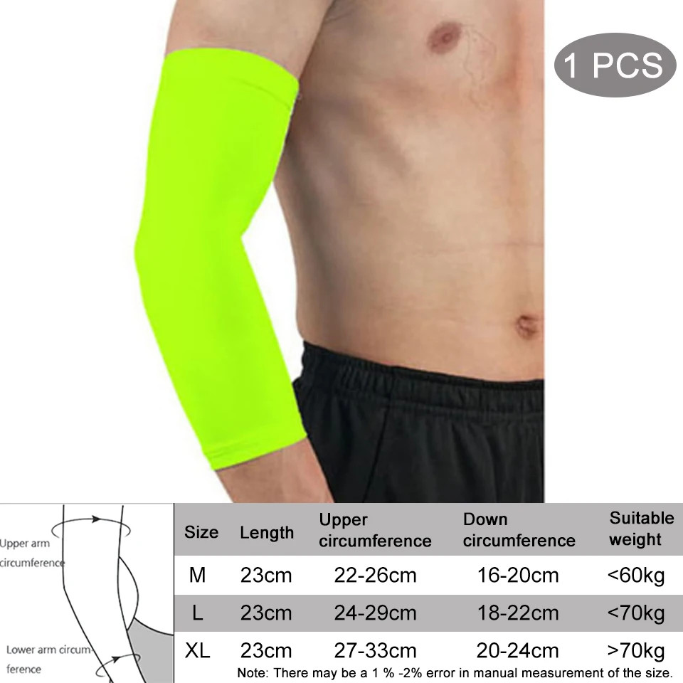 1Pcs Breathable Quick Dry UV Protection Running Arm Sleeves Basketball Elbow Pad