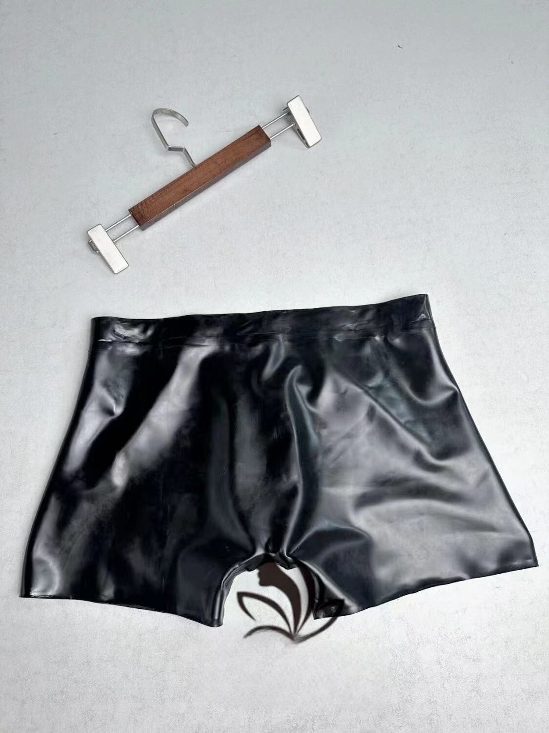 Mens Latex Gummi Shorts with Zipper Rubber Boxer Underwear Club wear BDSM 0.4mm