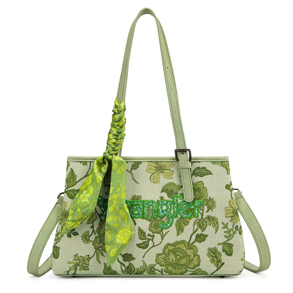 Wrangler Floral Printed Braided Scarf Crossbody Bag