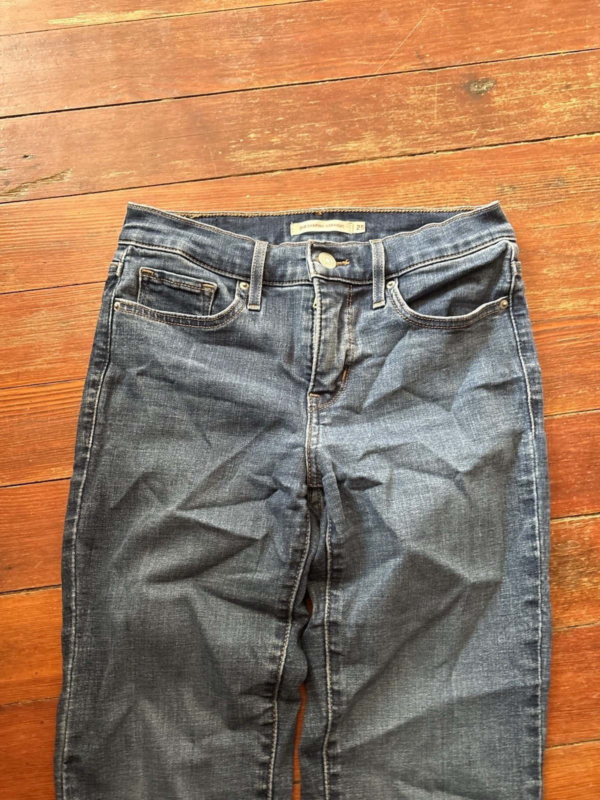 Levis Jeans Womens 25 Blue Denim 314 Shaping Straight zip fly Size 25×30