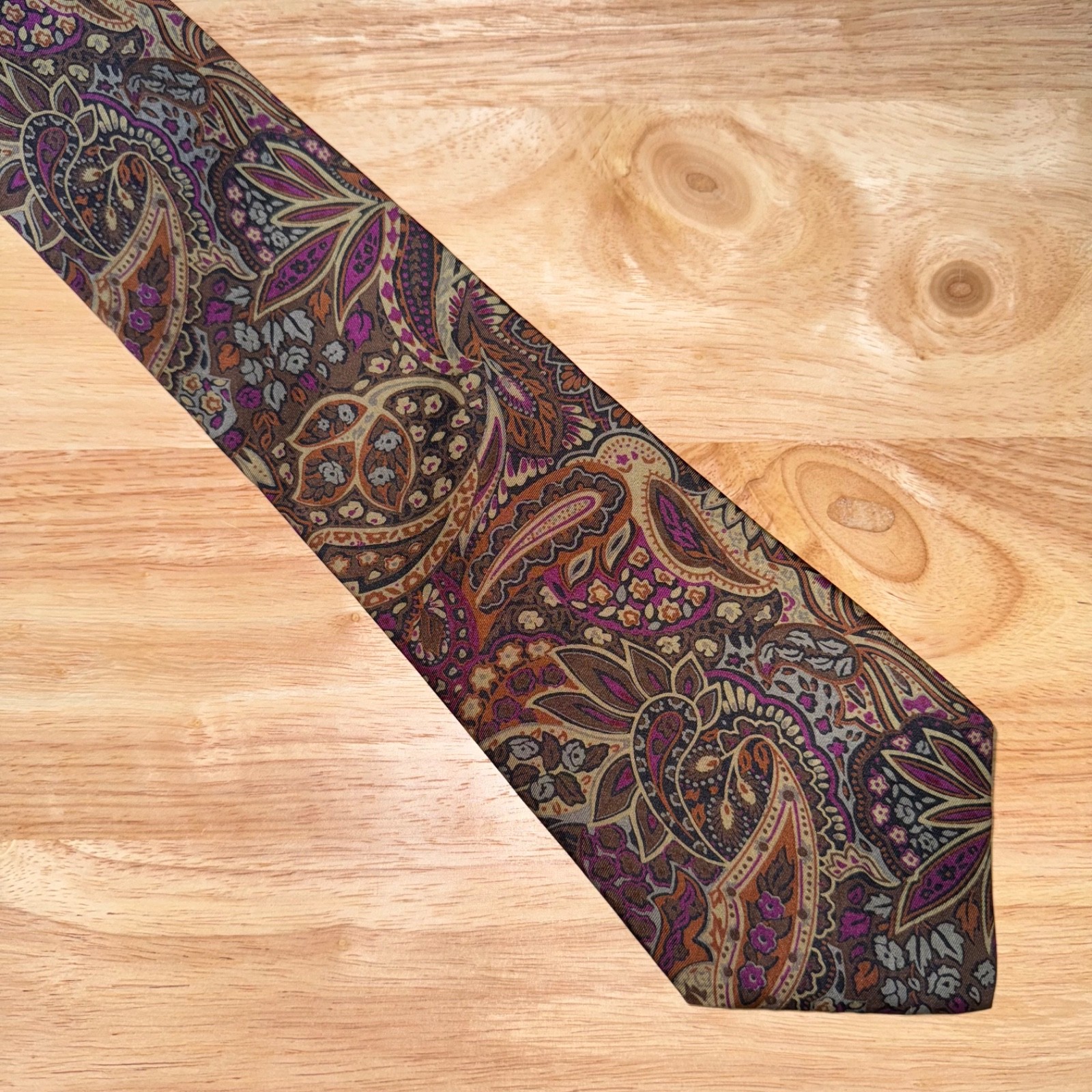 SERICA Vintage 100% SILK Men’s Neck Tie Floral Colorful Classic Designer Autumn