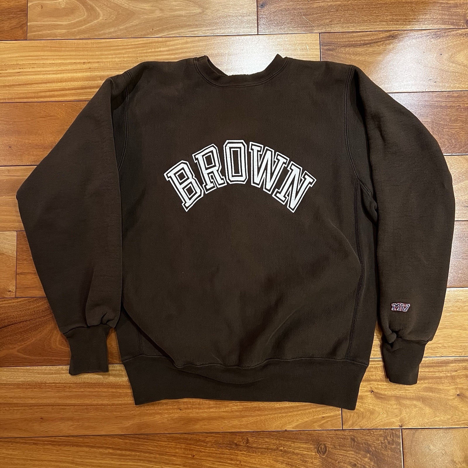 Vintage MV Sport Pro Weave Brown University Crewneck Sweatshirt Size M 90s USA