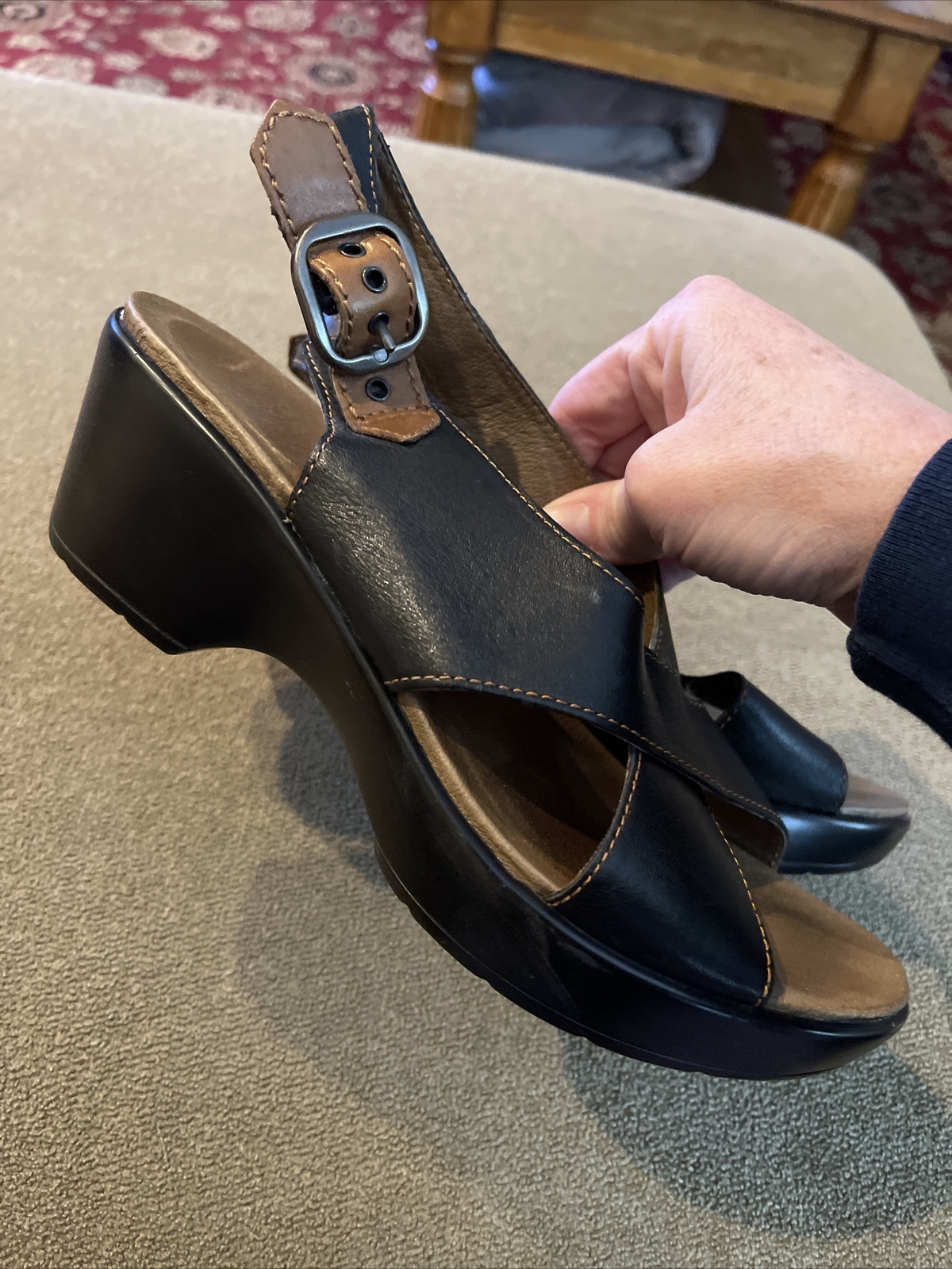 Dansko Brown Leather Strap Clog Sandals Shoes Women’s Size 38 (TD)