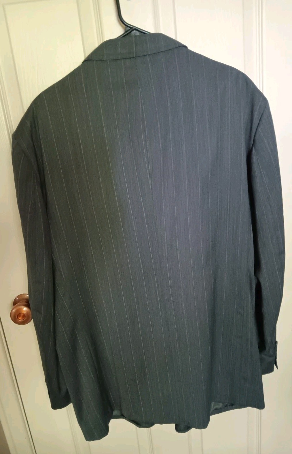 Stafford Gray Pinstripe Wool Herringbone Blazer 2-Button Notch 48R