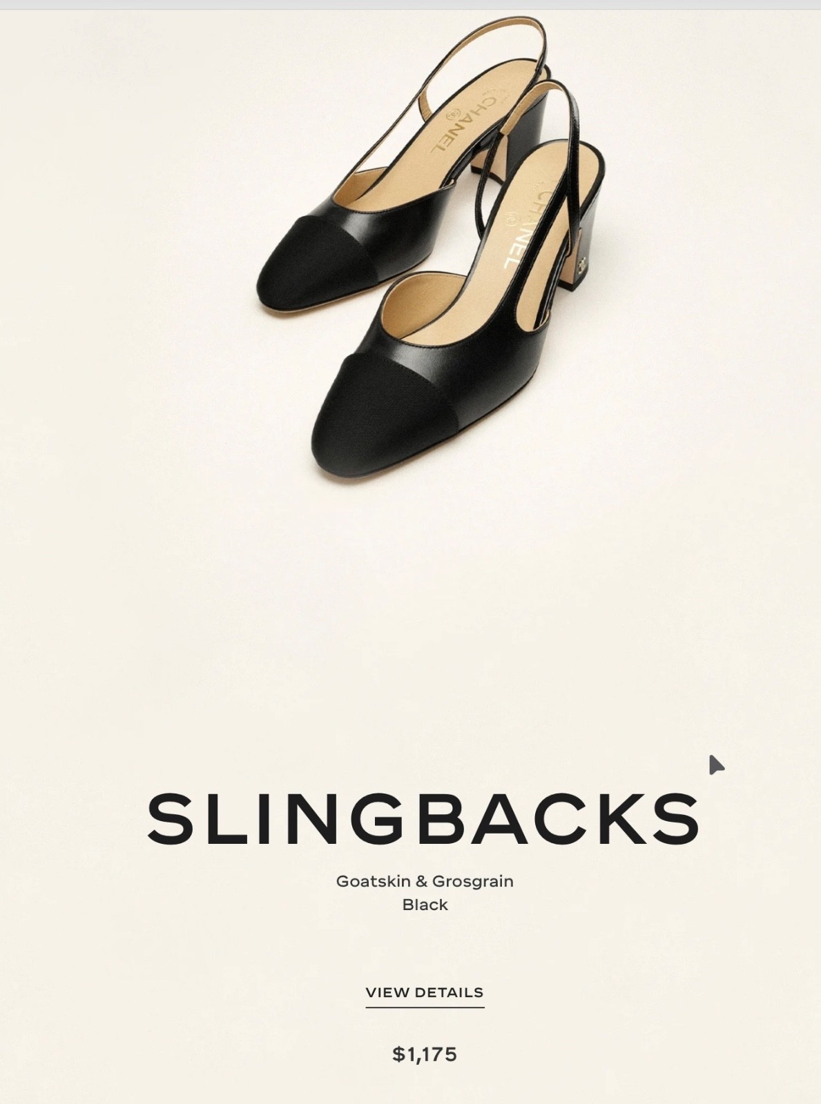 Chanel Leather Slingback Shoes Flats Heels Size 39 (8-8.5 US) Black