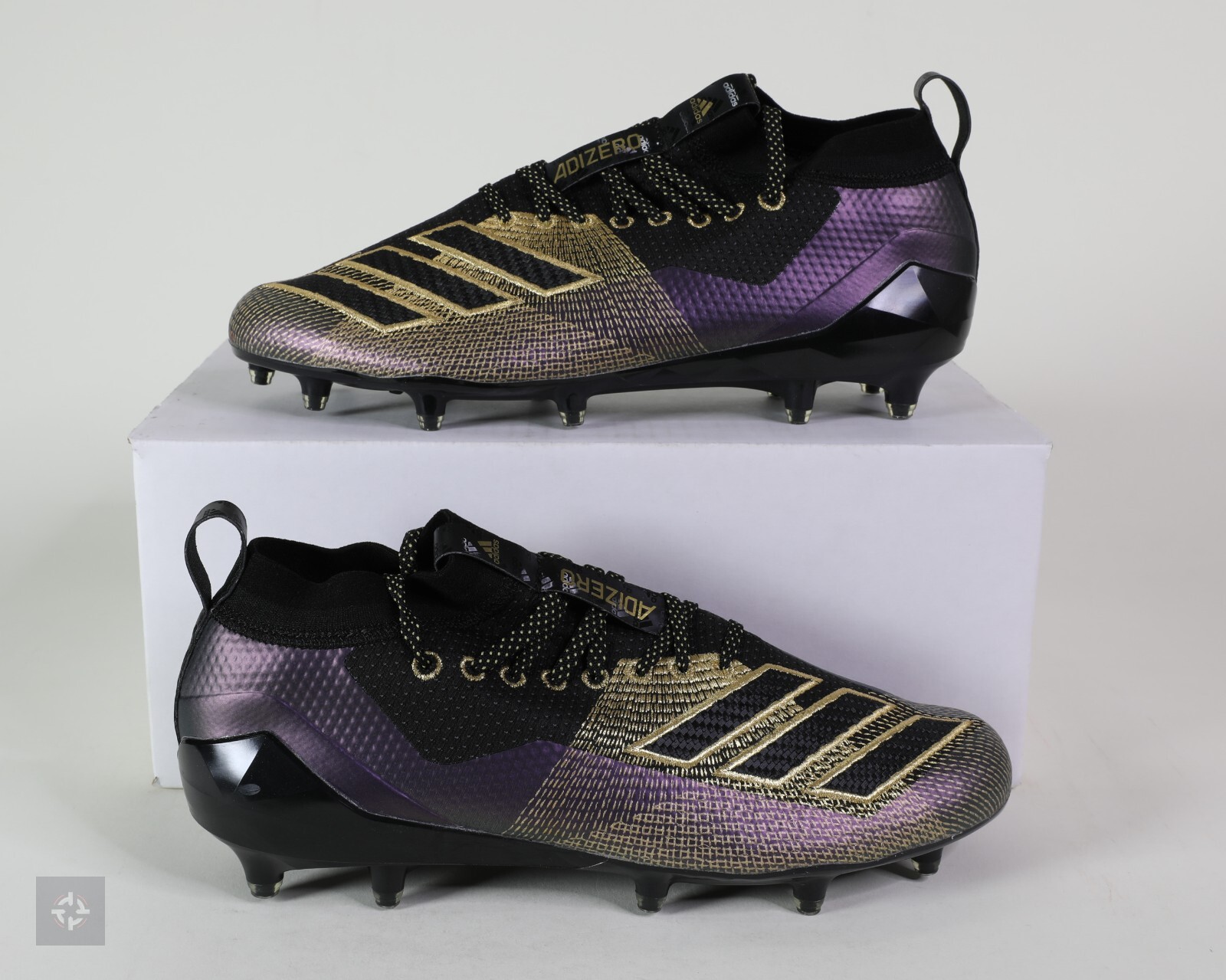 Adidas Adizero 8.0 Black Gold Athletic Football Cleats Men’s Size 9 (D97650)