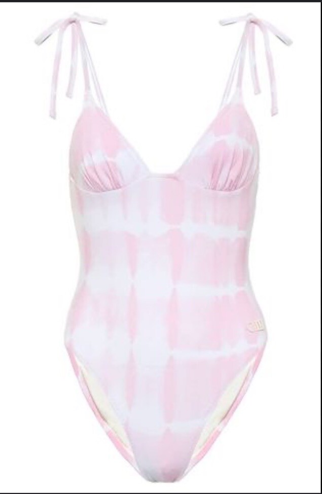 Solid & Striped The Olympia One Piece Swimsuit Pink And White Tye Dye Size Med