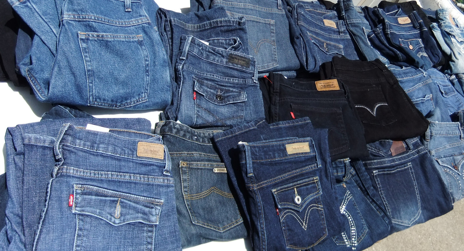 25 Pairs Blue Ladies Jeans Bulk Sale Many Brands Mixed Lots & Sizes (See F/backs