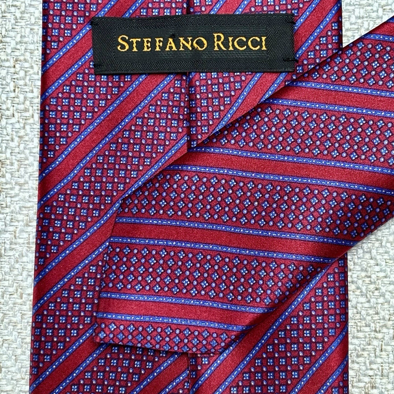 Stefano Ricci 100% Silk Tie Diagonal Stripe Made in Italy Necktie 61″ 3.5″