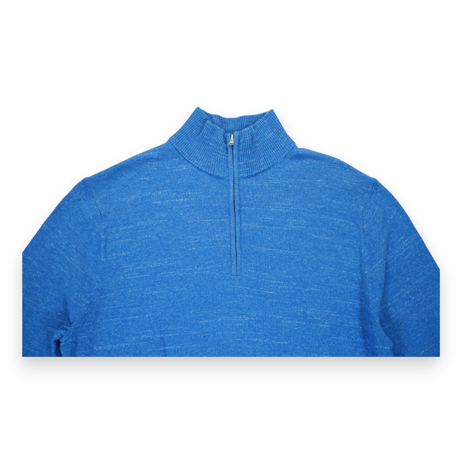 NWT J.Crew Ragland Half-Zip Sweater Men XL Blue Cotton Mock Neck Casual