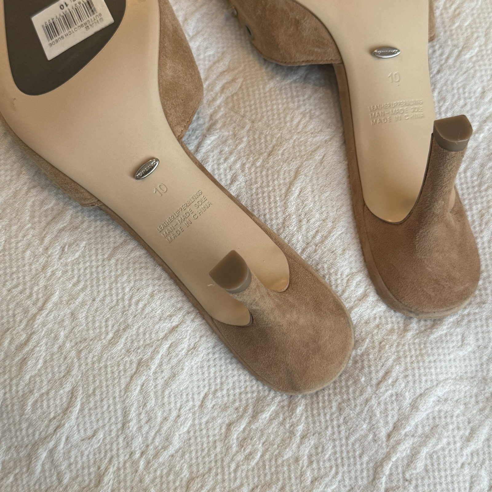Tony Bianco Tan/Brown Shae Mule Kitten Heels in Butterscotch Suede Size 10