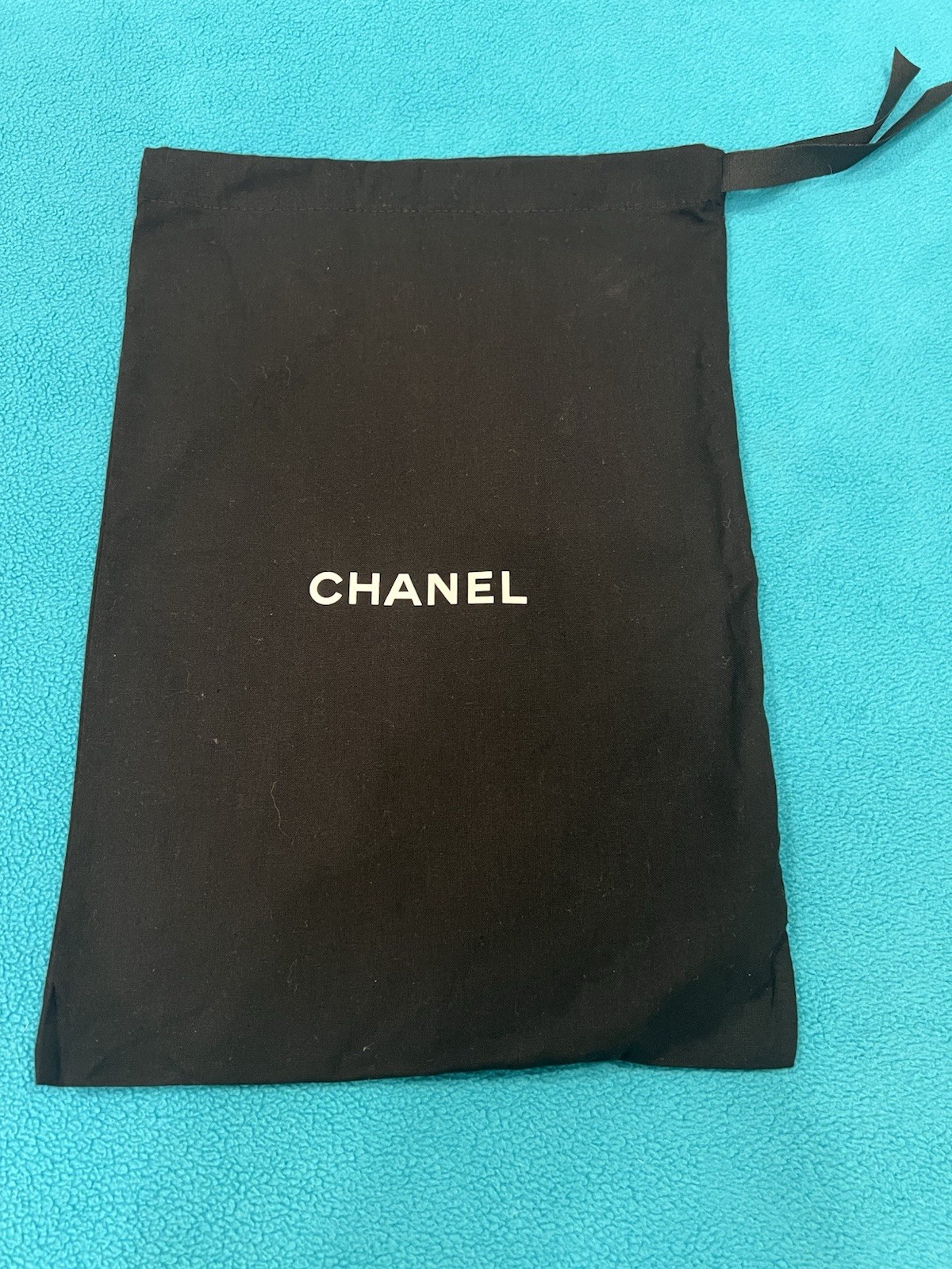 CHANEL Dust Bag Cover with Drawstring Black Size 9×13.5 in Authentic