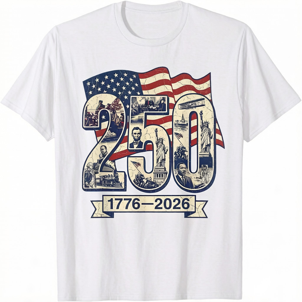 250 Years American Anniversary 250th Merch 4th July Flag UNISEX T-Shirt