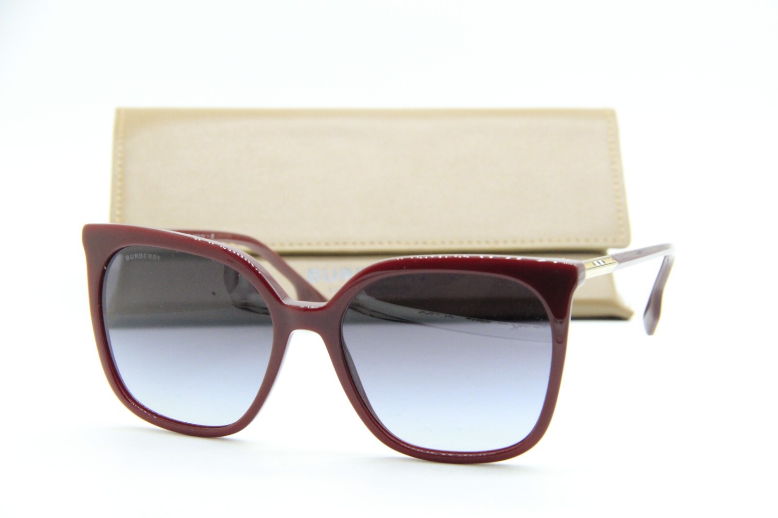NEW BURBERRY B 4347 3403/8G BUERGUNDY GOLD GRADIENT AUTHENTIC SUNGLASSES 56-17