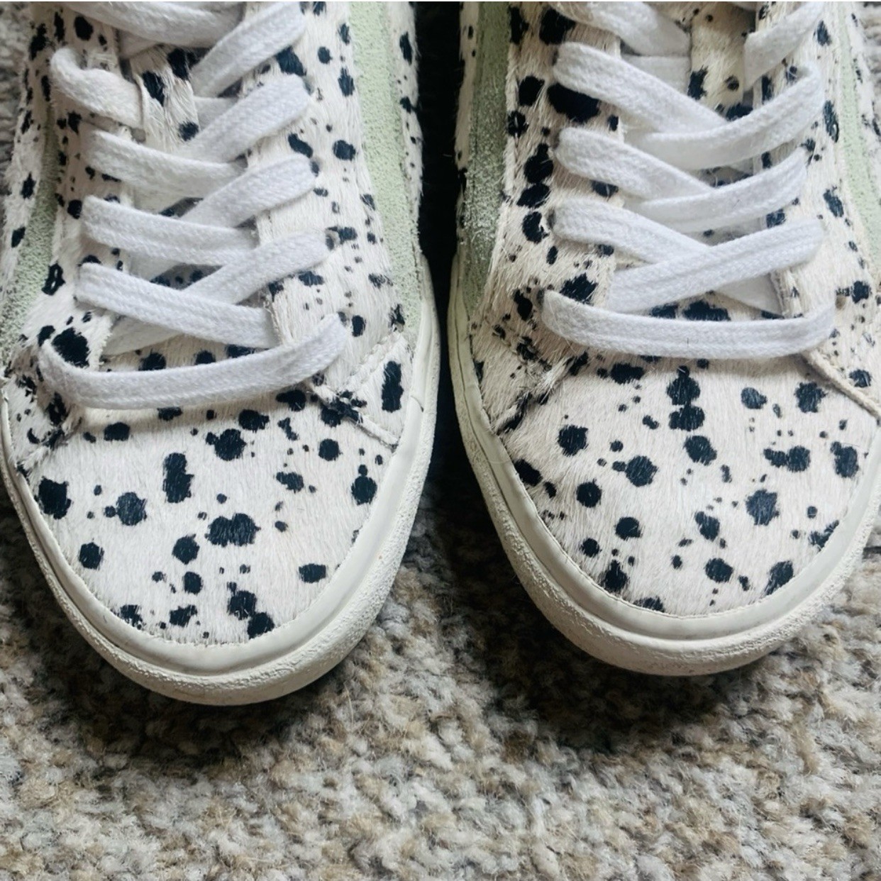 Madewell Sidewalk Low-Top Sneakers in Spatter-Painted Calf Hair Woman’s Sz 7M