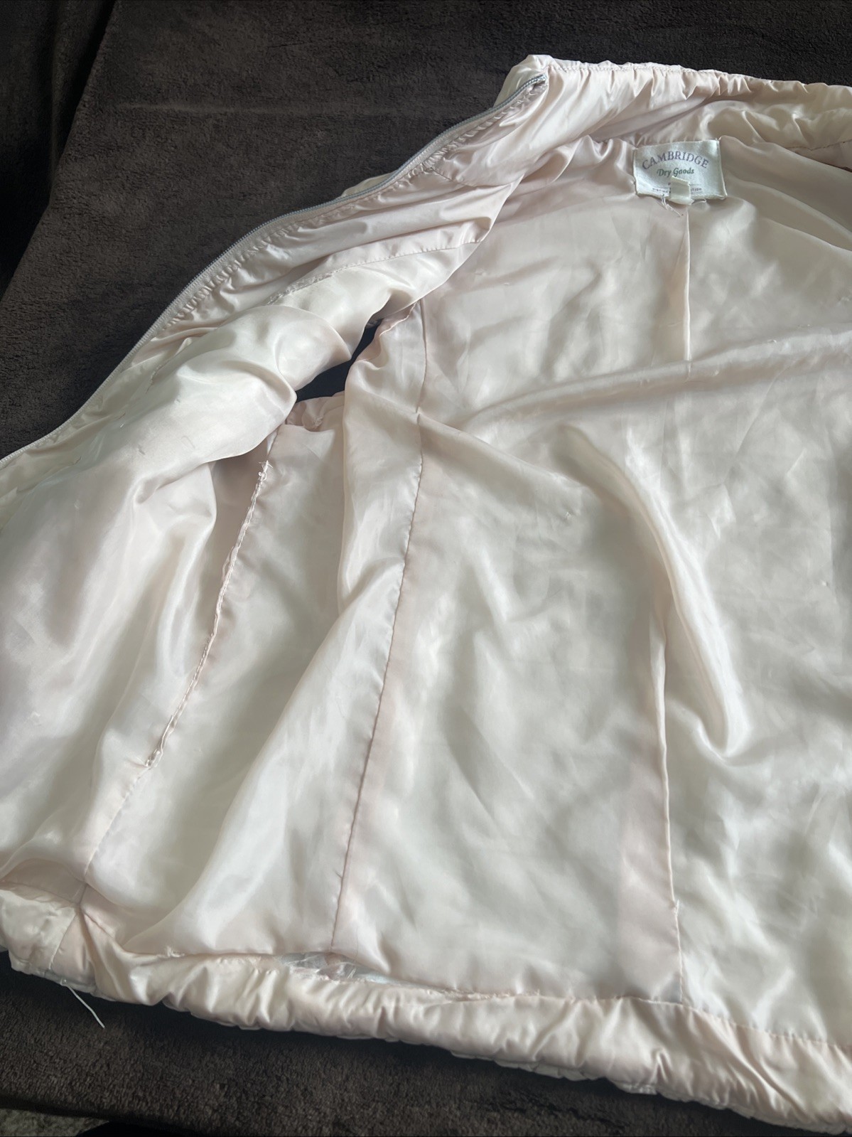 Cambridge Dry Goods Quilted Vest Large Women’s Rose Gold Zipper Pockets
