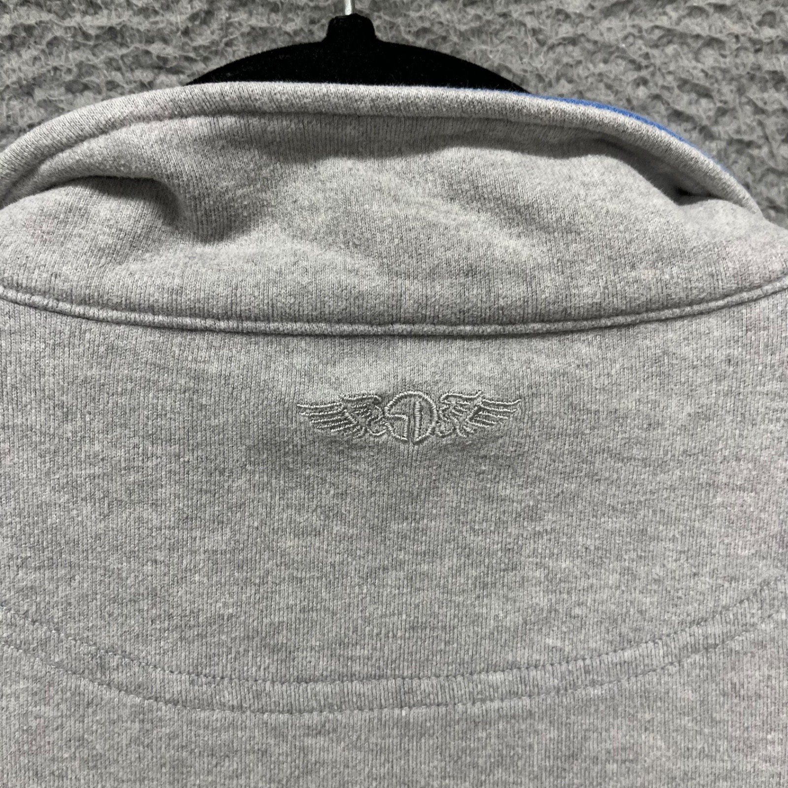 Straight Down Pullover Mens L Gray Heather Golf 1/4 Zip Preppy Sports *Logo*