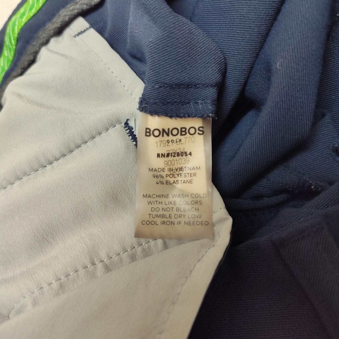Bonobos Pants Mens 32×34 Blue Golf Highland Slim Performance Stretch Flat Tech