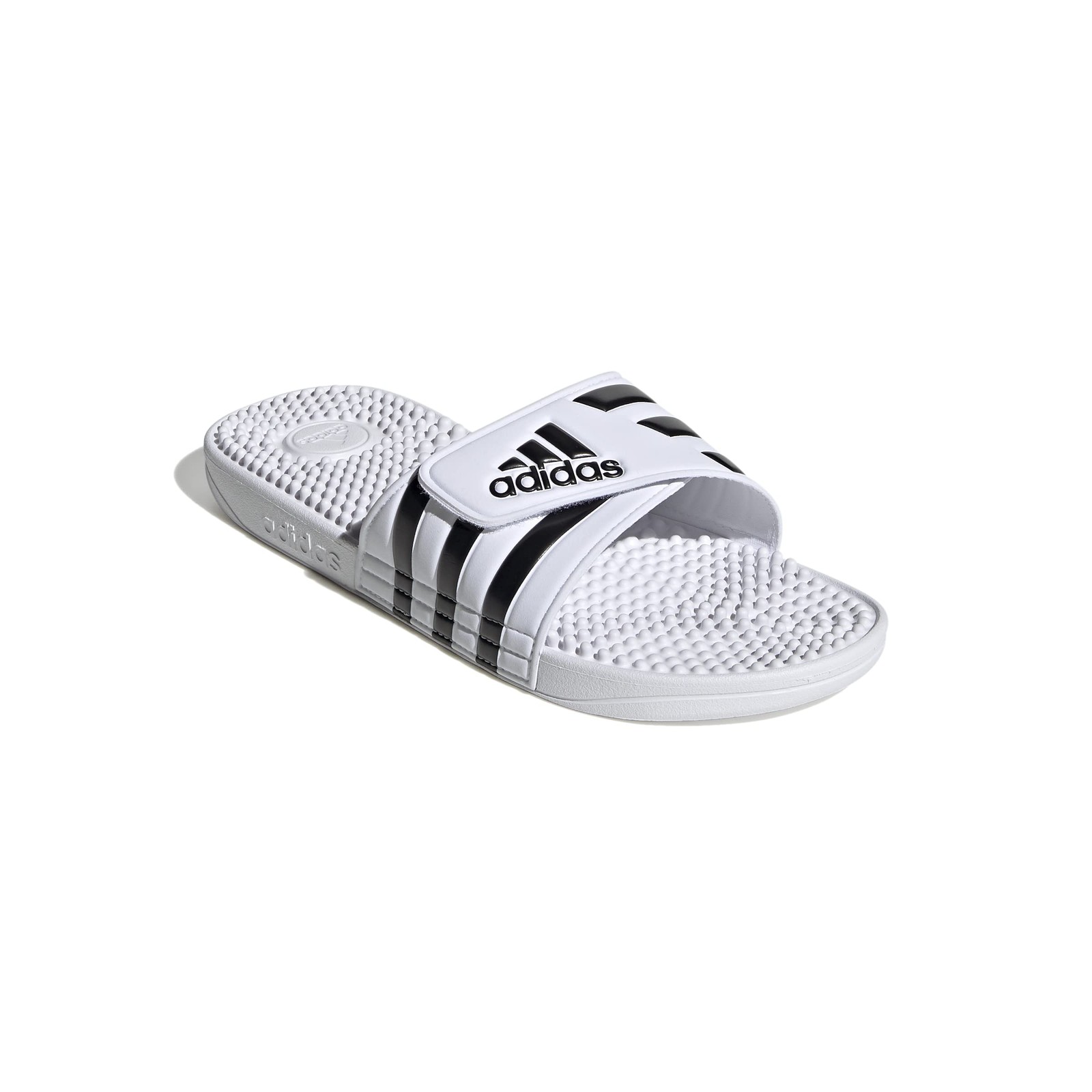 adidas Unisex Adissage Slides Sandal, White/Black/White, 15 US Slides Men
