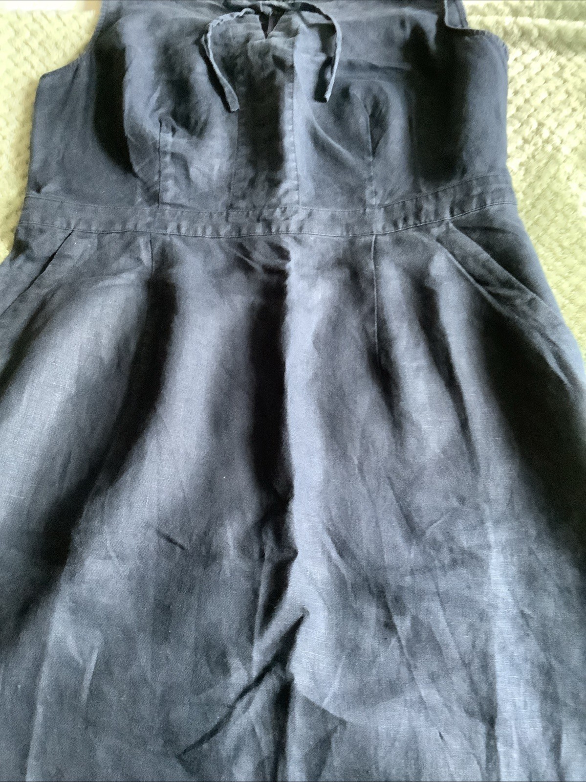 Boden Women’s Navy Blue Linen Dress UK Size 12R, Knee Length, Summer