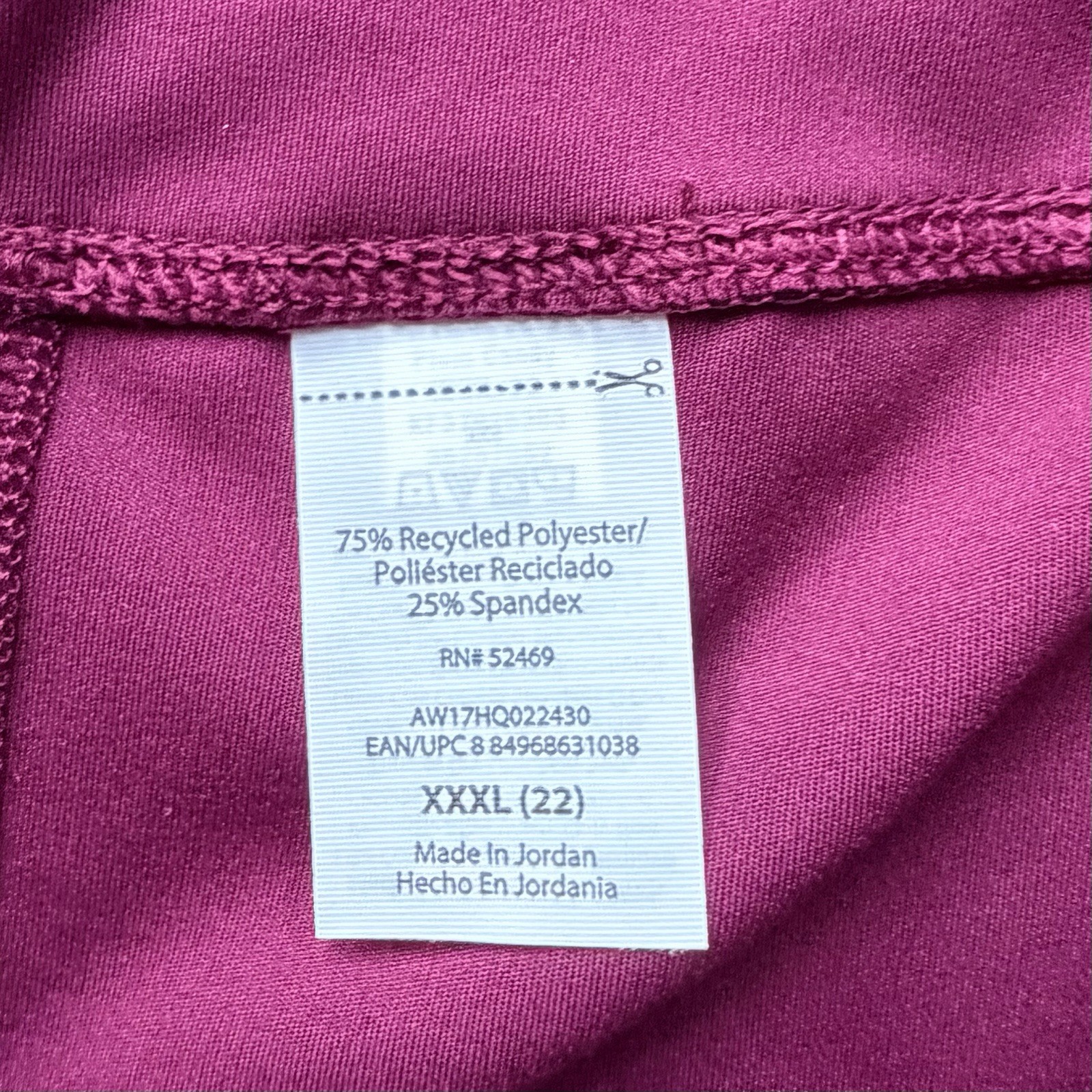 NWT Athletic Works Women’s Cranberry Red Yoga Bike Exercise Shorts – 3XL (22)