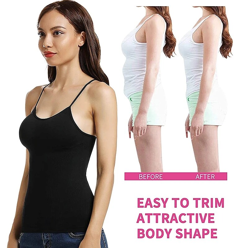 Women Tummy Control Seamless Shaping Camisole Seamless Body Shaper Slim Cami Top