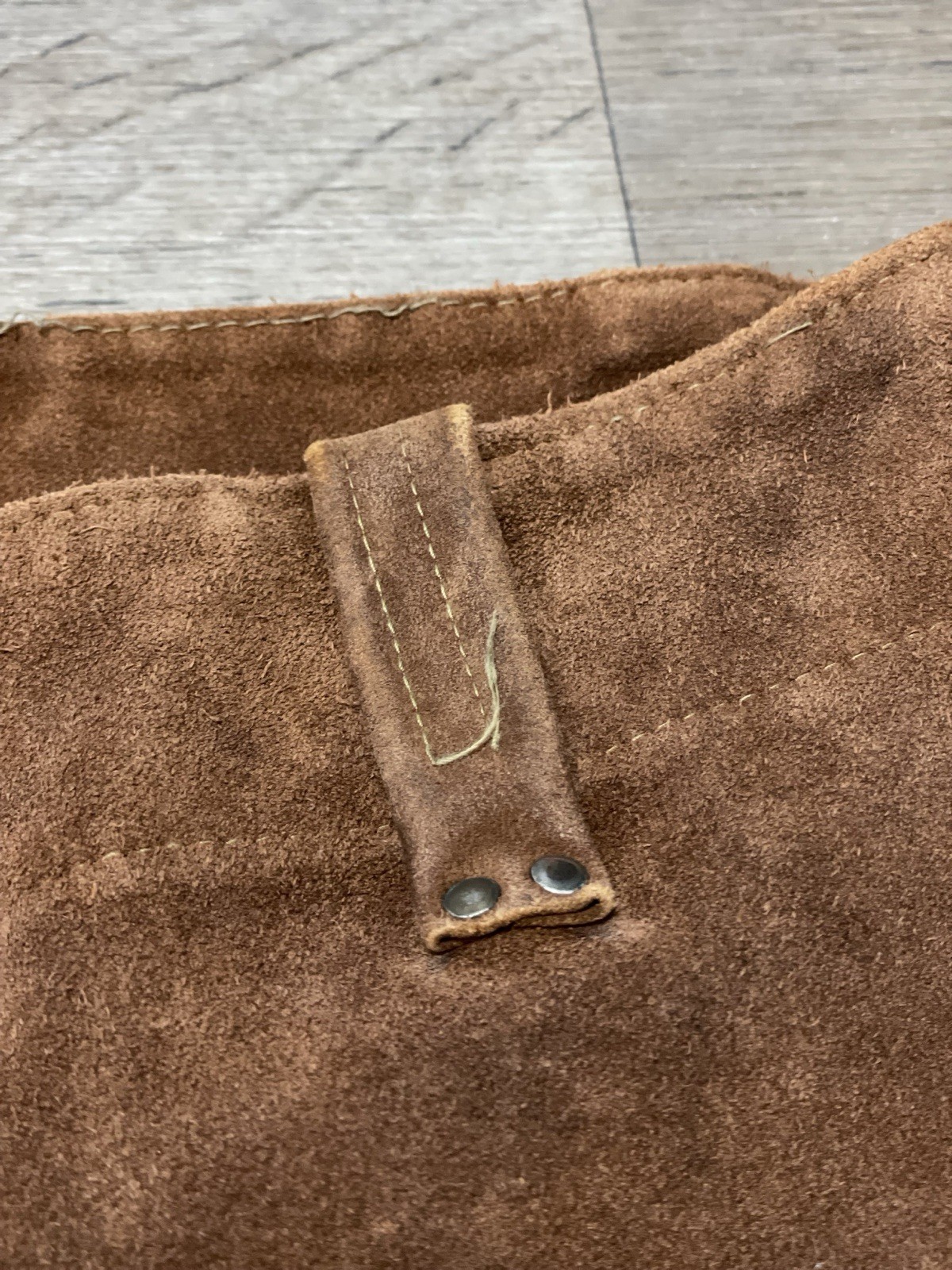 Vintage 1960s 1970s Brown Leather Pants Snap Fly 26” Waist Western Suede Native