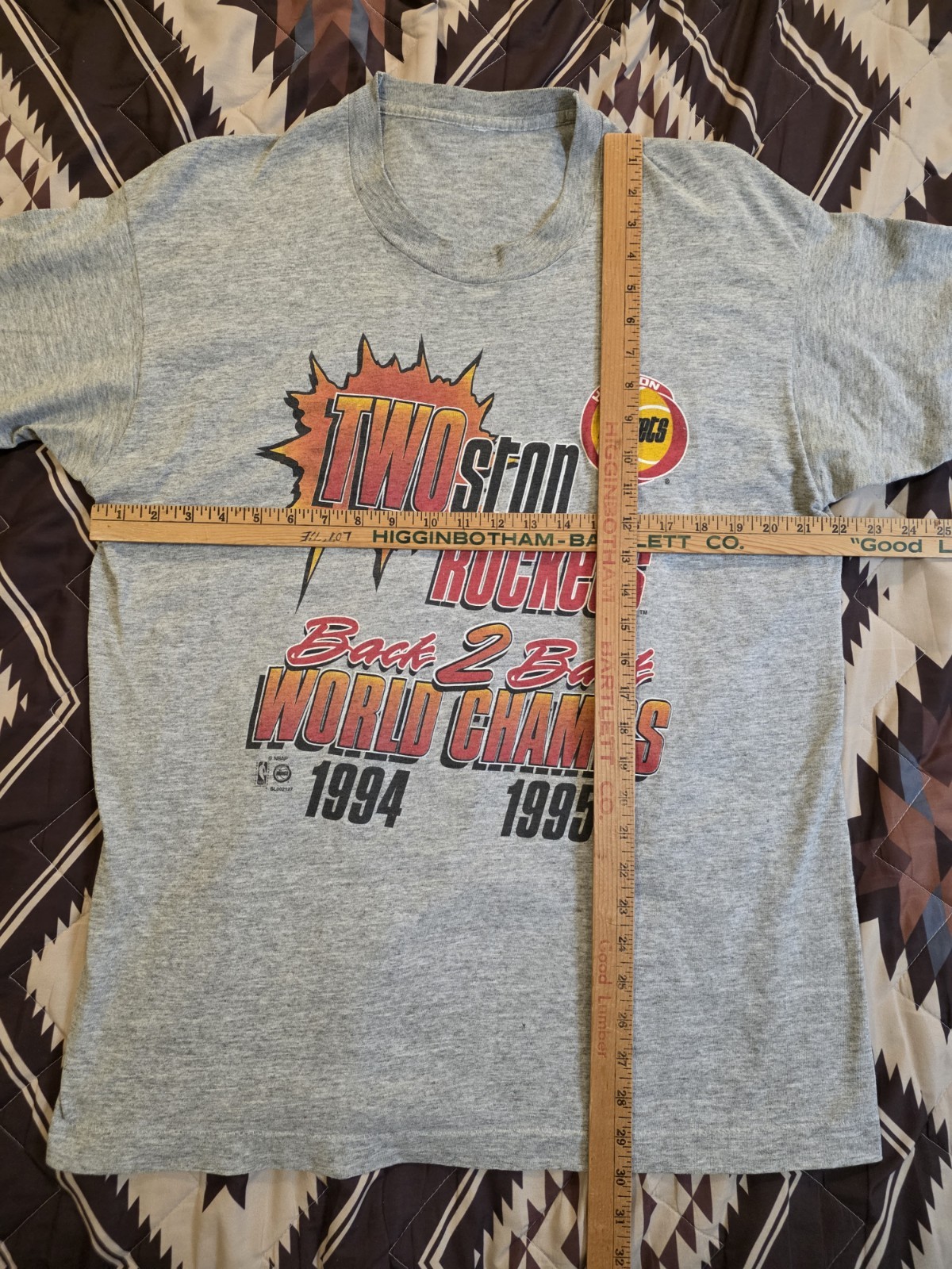 Vtg 90s Houston Rockets Salem TWOston NBA Champions T Shirt Gray Men’s Size XL