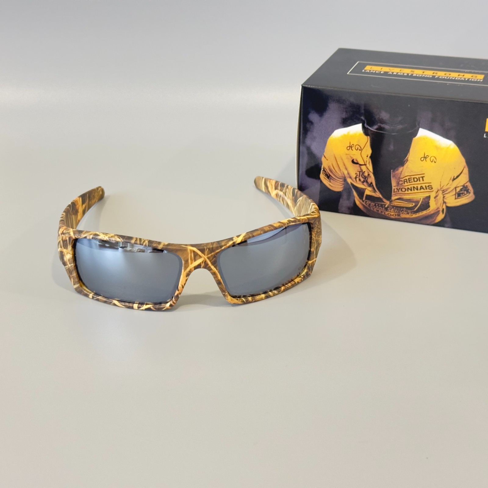 Oakley Gascan Polarized Sunglasses OO9014 Woodgrain Frame Grey Polarized Lens