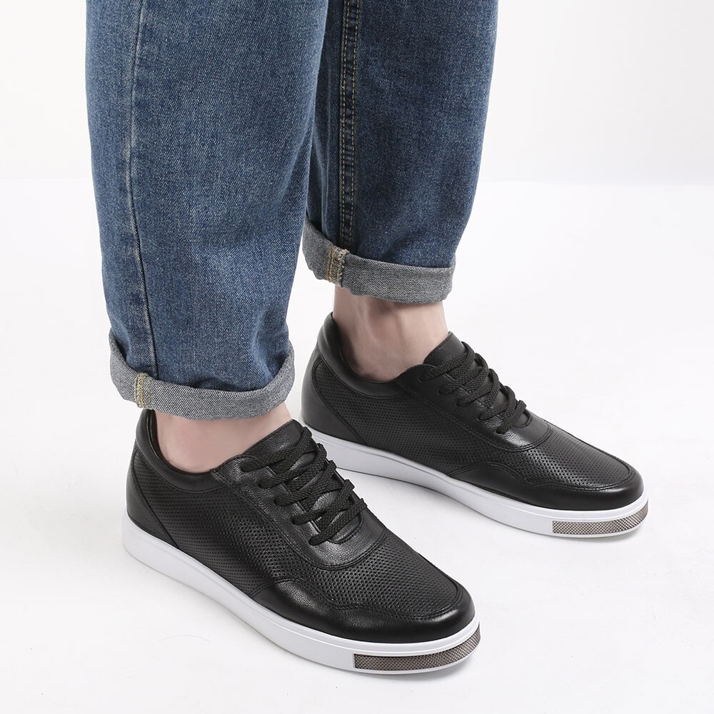 US9 CHAMARIPA 6cm/2.36″ Elevator Shoes Height Increasing black Sneaker Men