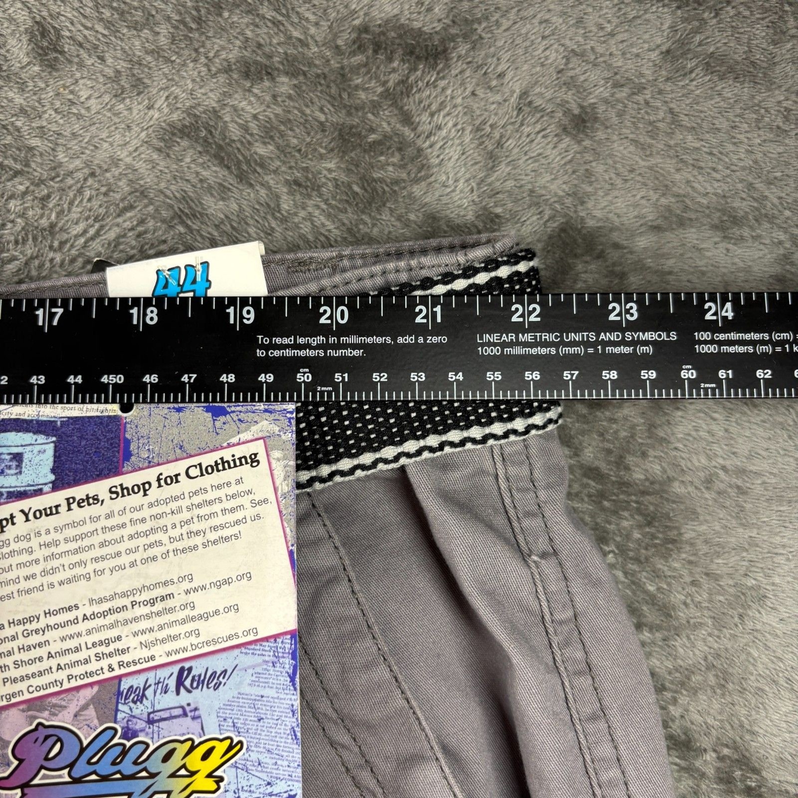 Plugg Men Vintage Y2K Cargo Shorts NWT Baggy Grunge Hip Hop Gray 44×11 K124