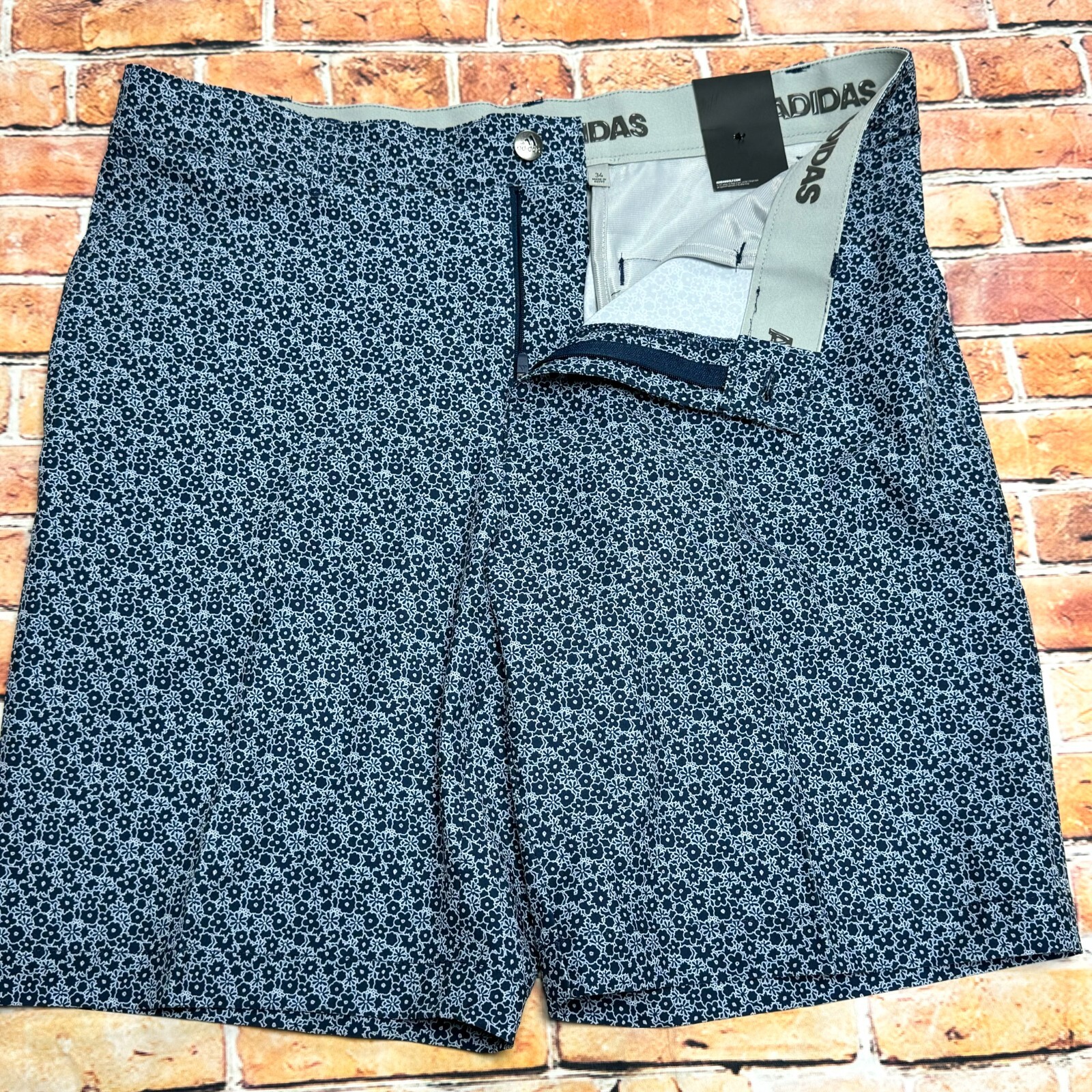 Adidas Ultimate 365 Mens 36 Golf Shorts Floral Pattern In Crew Navy