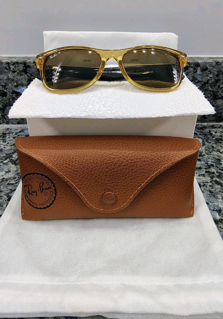 55-18mm RAY BAN RB2132 HONEY BROWN/BLACK BLEND POLARIZED NEW WAYFARER 945/57